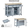 Lycvki 47'' Kitchen Island with Extendable Dining Table and Power Outlet - 2 of 4