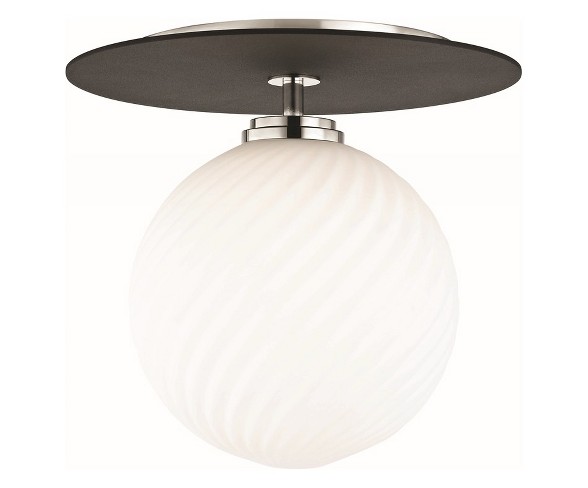 1pc Ellis Large Flush Mount Brushed Nickel - Mitzi by Hudson Valley