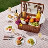Juvale Juvale Wicker Picnic Basket for 4 with Utensils, Glasses, and Insulated Cooler Bag - Camping and Picnic Essentials Kit - 3 of 4