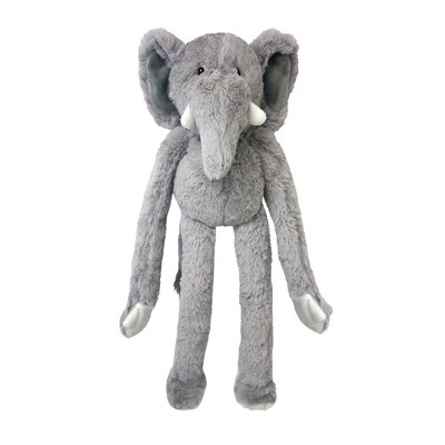 Multipet Swingin Safari Elephant Plush Dog Toy Gray L 19