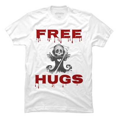 Men's Design By Humans Free Hugs Evil Scary Grim Reaper Halloween Gift By pipetro T-Shirt