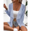 Lightweight Crochet Cardigan Sweater Rib Knit Open Front Sweater Coats - 4 of 4