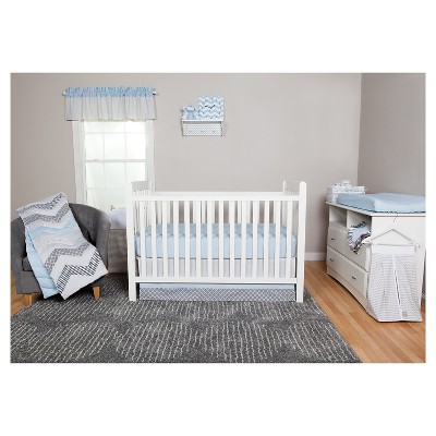 blue and grey nursery bedding