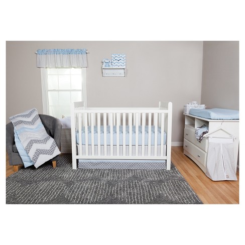 Trend Lab 3pc Crib Bedding Set Blue, Blue And Grey Crib Bedding Sets