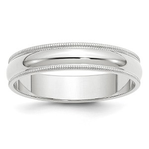 Black Bow Jewelry 5mm 14K Rose, White, or Yellow Gold Half Round Milgrain Standard Band - 1 of 4