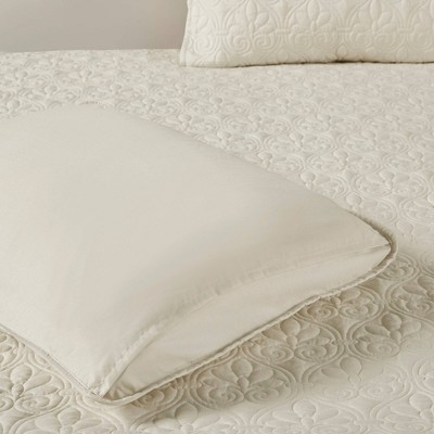 King Cream Microfiber Quilted Bedspread Set with Shams