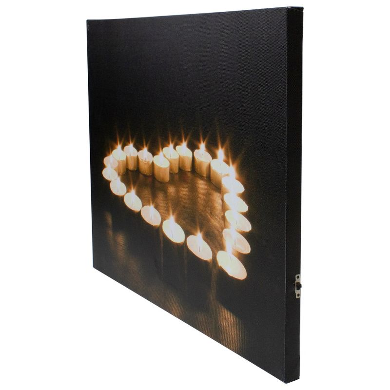 Northlight LED Lighted Flickering Heart-Shaped Candles Canvas Wall Art 15.75", 4 of 7