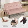 NicBex High End Flannel Buttons Tufted Accent Loveseat Sofa with Adjustable Backrest,Armless Recliner Chair Futon Sofa for Living Room,Bedroom,Pink - 3 of 4