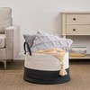 JANSNO 21.7" Round Cotton Laundry Hamper for Clothes, Toys, and Blankets - 2 of 4