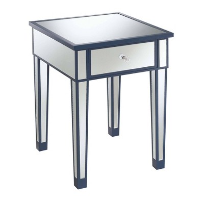 Gold Coast Mirrored End Table with Drawer Cobalt Blue/Mirror - Breighton Home