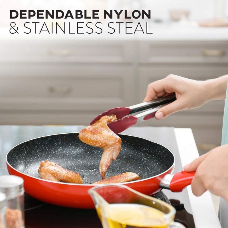 JoyTable Kitchen Utensils Set, 24 PC Nylon Cooking Utensils Set with Stainless Steel Handles, 4 of 5