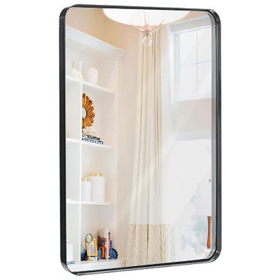 Contemporary Silver Framed Rectangular Wall Mirror, 24" x 36"