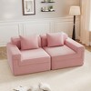 QingMoon Loveseat Boneless Sofa, Modular Deep Seat Couch, Comfy Corduroy Fabric Sofa with Throw Pillows for Living Room, Apartment - 2 of 4