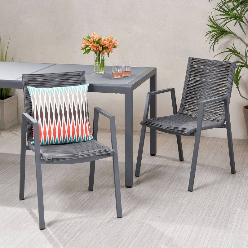 Deloris 2pk Aluminium Dining Chairs - Christopher Knight Home, 3 of 7