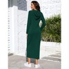 Womens Maxi Hooded Sweatshirt Dress with Front Pocket Long Sleeve Slit Sweatshirts Dress Drawsting Hoodie Comfy Sheath Dress - 2 of 4