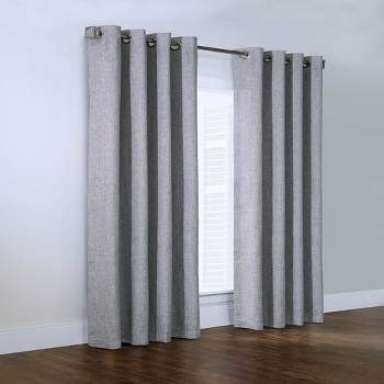 Habitat Linum Solid Textured Inspired Allure Home or Office Light Filtering Grommet Curtain Panel Light Grey