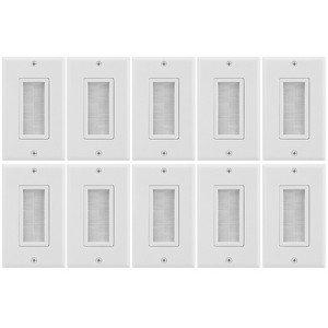 Fosmon 1-Gang Wall Plate, Brush Style Opening Passthrough Low Voltage Cable Plate in-Wall Installation - 1 of 4