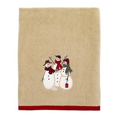 Avanti Snowmen Gathering Bath Towel - Tan