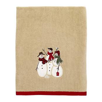 Avanti Linens Snowmen Gathering Bath Towel - Tan