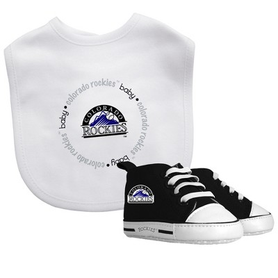 Baby Fanatic 2 Piece Bid and Shoes - MLB Colorado Rockies - White Unisex Infant Apparel