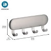 iDesign Self-Adhesive Key Rack with 4 Hooks - Set of 4 - Brushed - 3 of 4
