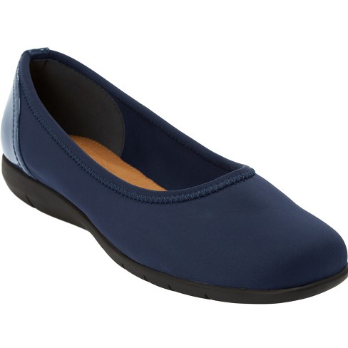 Women's wide width 2024 navy dress shoes