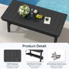 Hyleory Modern HDPE Outdoor Dining Table with Umbrella Hole, Weather-Resistant Patio Table for 4–6 People - 3 of 4