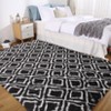 Modern Shag Area Rug Non Slip Fluffy Checkered Rug Geometric Floor Carpet - 4 of 4