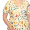 Plus Size Floral Short Sleeve Knee Length Dress - 4 of 4