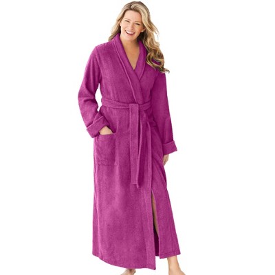 Dreams & Co. Women's Plus Size Long Terry Robe