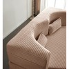 78" Plush Corduroy Floor Sofa Bed with Foam Support, Convertible, No Assembly - 3 of 4