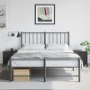 vidaXL Bedside Cabinets 2 Pcs - Steel Black Modern Nightstands - Bedroom/Living Room Storage - 14.2"x15.4"x17.1" - 3 of 4