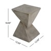 VisioGear Side Table, 18 Inch Outdoor Side Table, Geometric Pedestal Design for Balcony Porch Pool, Grey, 12.5"*12.5"*18" - 3 of 4
