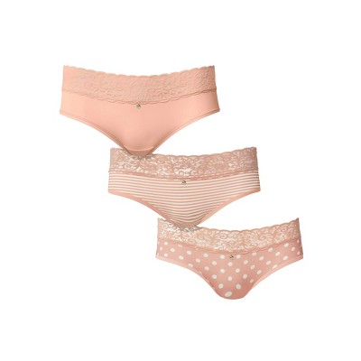 VENUS Womens Pearl By VENUS® Lace Trim Hipster 3 Pack