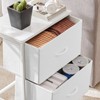 Syemin Storage Cabinet Set of Two, Two Drawer Dresser Chest of Drawers with Metal Frame and Wooden Top, White, 18"*11.8"*20" - 2 of 4