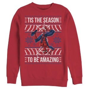 Men's Marvel Ugly Christmas Spider-Man Season Sweatshirt - 1 of 3