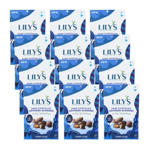 Lily's Sweets Dark Chocolate Covered Almonds 55% Cacao Stevia Sweetened