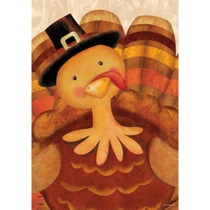 Thanksgiving Turkey House Flag Tom Holiday Pilgrim Hat 28" x 40" Briarwood Lane - 1 of 4
