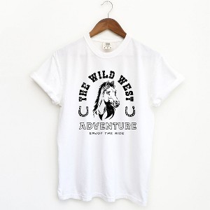 Simply Sage Market Women's Wild West Adventure Short Sleeve Garment Dyed Tee - 1 of 2