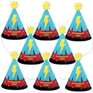 Big Dot of Happiness Bam Superhero - Mini Cone Baby Shower or Birthday Party Hats - Small Little Party Hats - Set of 8 - 1 of 4