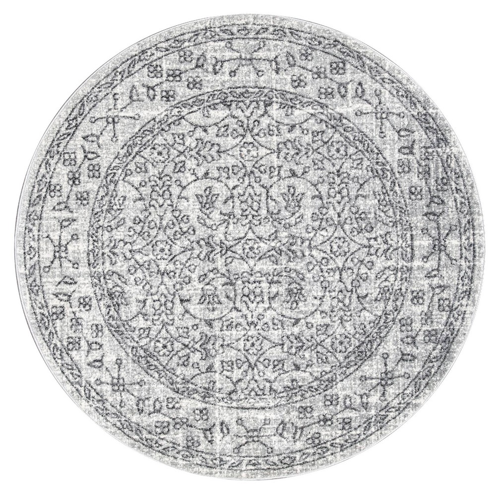  Round Vintage Waddell Area Rug Gray