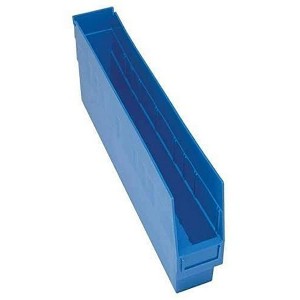 Quantum Storage Systems Economy Shelf Bin, Nesting, 23-5/8"W X 4-1/8"D X 6"H, (7) Divider Slots, Rear Hanglock, - 1 of 1