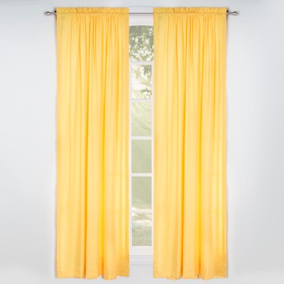 Yellow Solid 84" Rod Pocket Single Curtain Panel - Leaning Linens