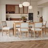 7 PCS Retro Dining Set, Rectangular Wood Table with MDF Top, Upholstered Chairs with Solid Rubberwood Frame and Cushion-Coolbibila - 2 of 4