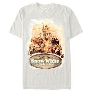 Men's Snow White and the Seven Dwarfs Vintage Vibes Poster  T-Shirt - Beige - Small - 1 of 4