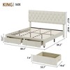 Queen Size Bed Frame with 2 Storage Drawers, Upholstered Platform Bed Frame - 2 of 4