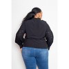Slickblue Curvy Fit Black/White Blouse with Punched Sleeves – Comfortable Polyester/Spandex Blend, Sizes 1x-3x - 4 of 4