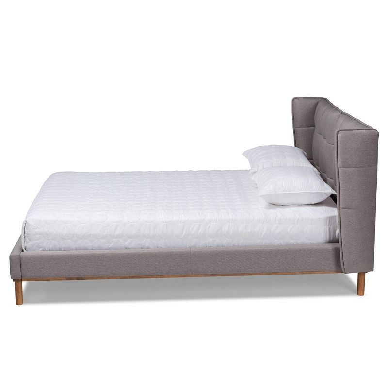 Gretchen Fabric Upholstered Wood Platform Wingback Bed - Baxton Studio, 3 of 9