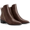 BLISSFUL STEP Women's Classic Low Heeled Pointy Toe Short Ankle Booties - 2 of 3