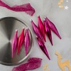 Northlight Shatterproof 4-Finish Finial Drop Christmas Ornaments - 6" - Magenta Pink - 8ct - 2 of 4